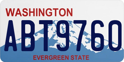 WA license plate ABT9760