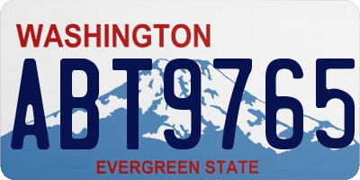 WA license plate ABT9765