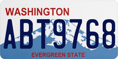 WA license plate ABT9768