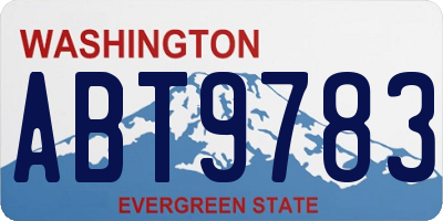 WA license plate ABT9783
