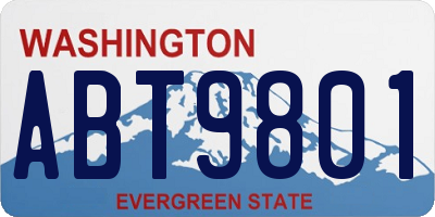 WA license plate ABT9801