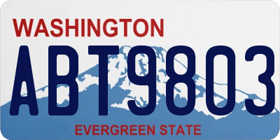 WA license plate ABT9803