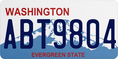 WA license plate ABT9804