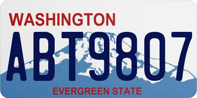 WA license plate ABT9807