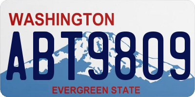 WA license plate ABT9809