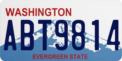 WA license plate ABT9814