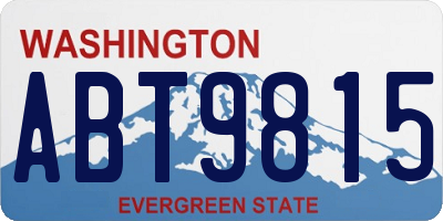 WA license plate ABT9815