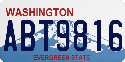 WA license plate ABT9816