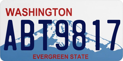 WA license plate ABT9817