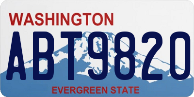 WA license plate ABT9820