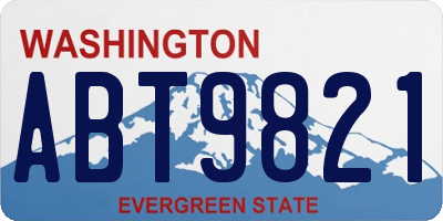 WA license plate ABT9821
