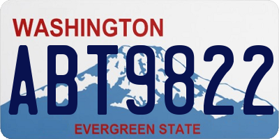 WA license plate ABT9822