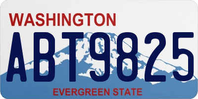 WA license plate ABT9825
