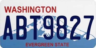 WA license plate ABT9827