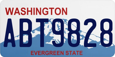 WA license plate ABT9828