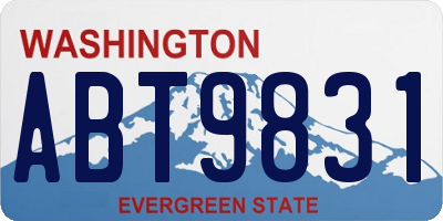 WA license plate ABT9831