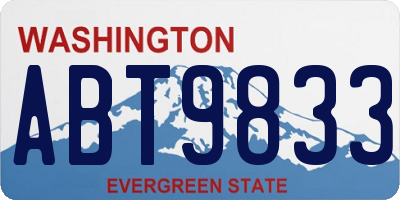 WA license plate ABT9833