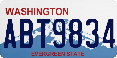 WA license plate ABT9834