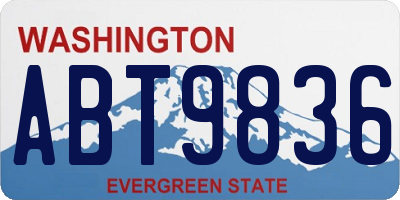 WA license plate ABT9836