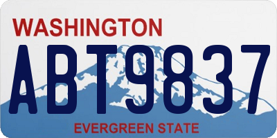 WA license plate ABT9837