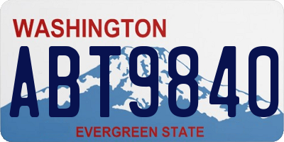 WA license plate ABT9840