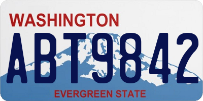 WA license plate ABT9842