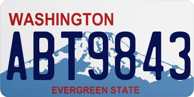 WA license plate ABT9843