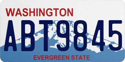 WA license plate ABT9845