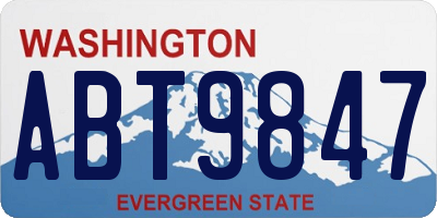WA license plate ABT9847