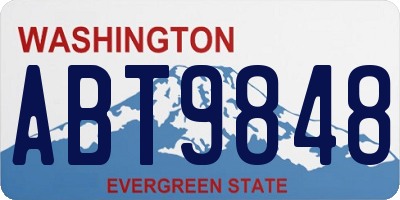 WA license plate ABT9848