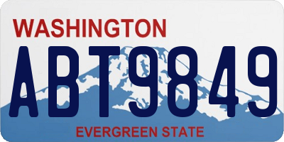 WA license plate ABT9849
