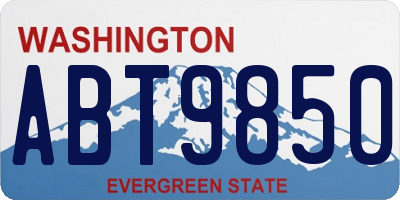 WA license plate ABT9850