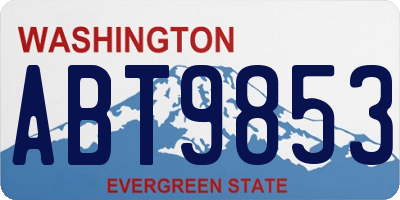 WA license plate ABT9853