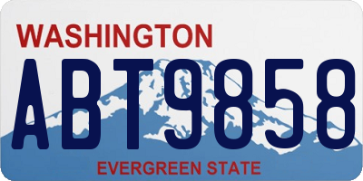 WA license plate ABT9858