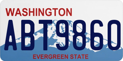WA license plate ABT9860