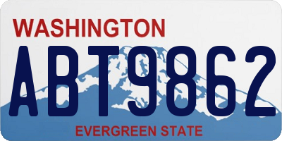 WA license plate ABT9862