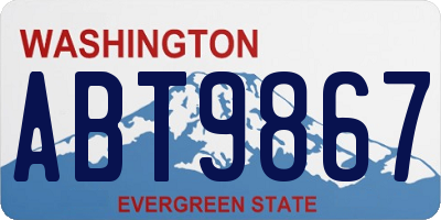 WA license plate ABT9867