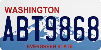 WA license plate ABT9868
