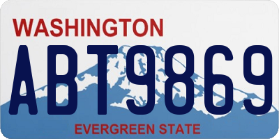 WA license plate ABT9869