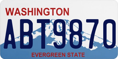 WA license plate ABT9870