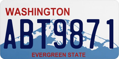WA license plate ABT9871