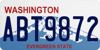 WA license plate ABT9872
