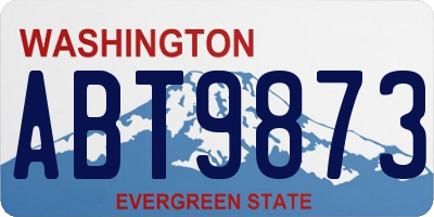 WA license plate ABT9873