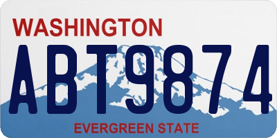 WA license plate ABT9874