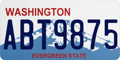 WA license plate ABT9875
