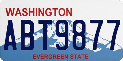 WA license plate ABT9877