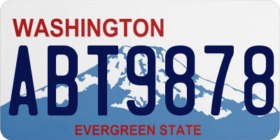 WA license plate ABT9878