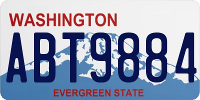 WA license plate ABT9884
