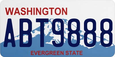 WA license plate ABT9888
