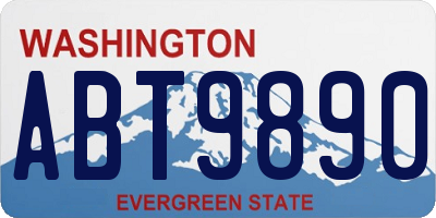WA license plate ABT9890